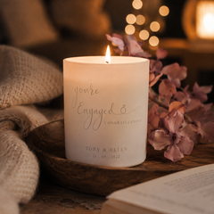 Personalised candle with warm glow