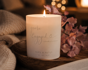 Personalised candle with warm glow